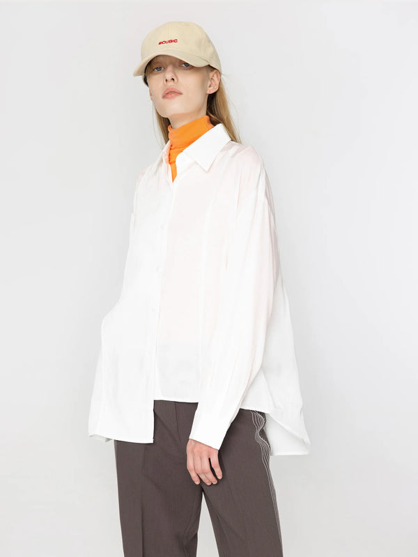 COB0B6042 (Asymmetrical Hem Shirt) قميص تنحنح غير متماثل