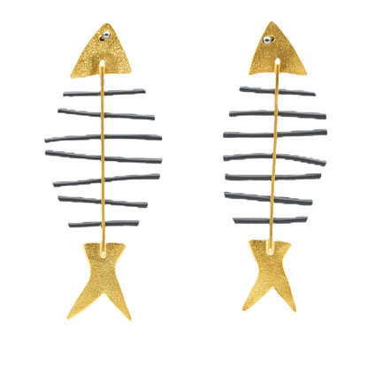 Fish Bone Earrings - 1310
