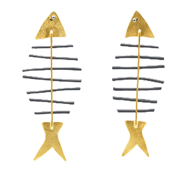 1310 Fish Bone Earrings أقراط عظم السمك