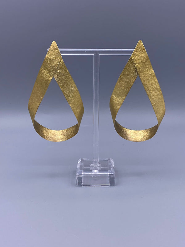 1384 Big Ribbon Hoop Earrings الأقراط هوب الشريط الكبير