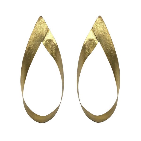 1384 Big Ribbon Hoop Earrings الأقراط هوب الشريط الكبير