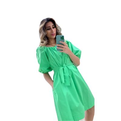 S2-3017 (Off Shoulder Loose Fit Mini Dress) فستان قصير فضفاض مكشوف الكتفين