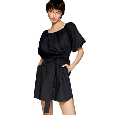 S2-3017 (Off Shoulder Loose Fit Mini Dress) فستان قصير فضفاض مكشوف الكتفين