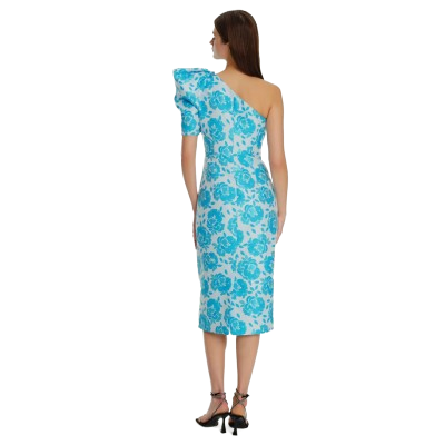 Floral Patterned Fitted Midi Dress 3218025