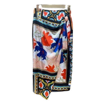 33-6002 (Satin Printed Skirt) تنورة الساتان المطبوعة