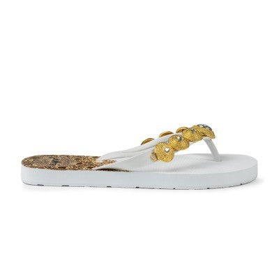 White Mosaic Slippers