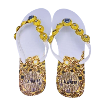 White Mosaic Slippers