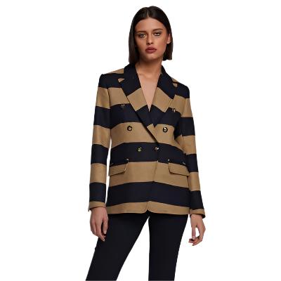 3W222 30776 (Stripe Italian Wool Blend Jacket) سترة مخططة من مزيج الصوف الإيطالي