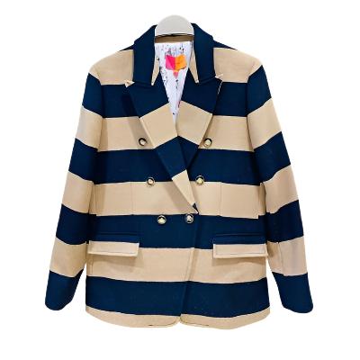 3W222 30776 (Stripe Italian Wool Blend Jacket) سترة مخططة من مزيج الصوف الإيطالي