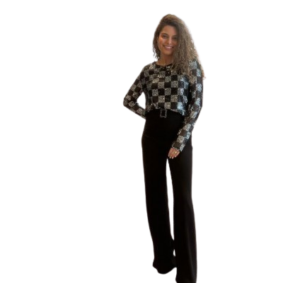 34-5109 (Wide Leg Crepe Pants) بنطال كريب واسع الساق