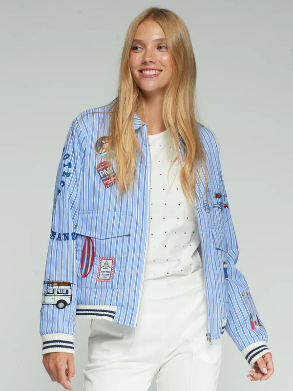 33207 Striped Bomber Jacket