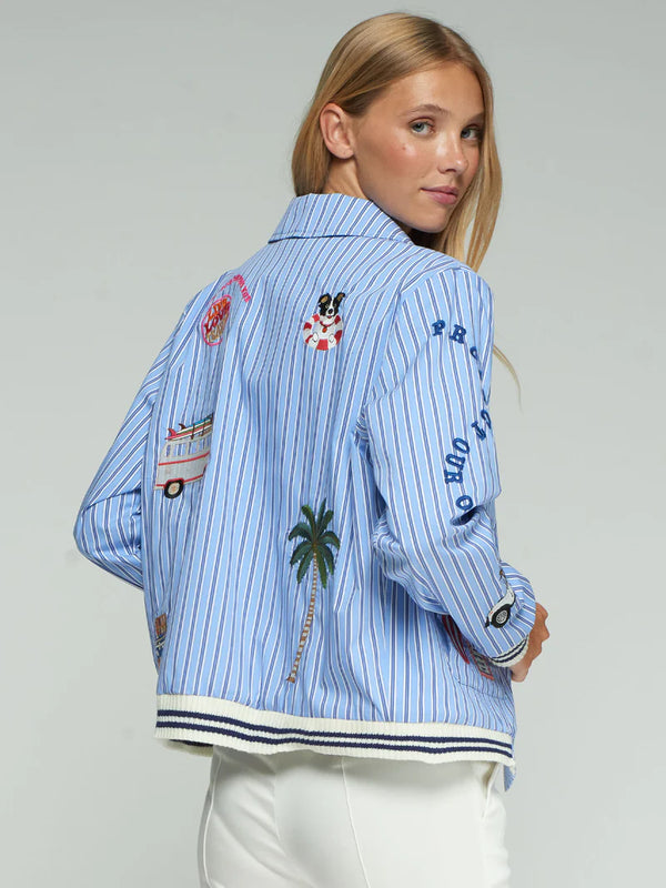 33207 Striped Bomber Jacket