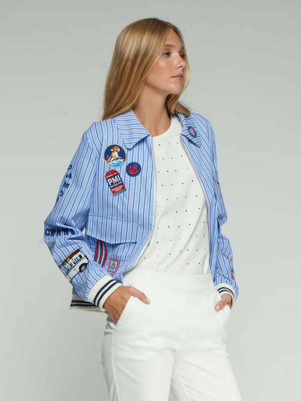 33207 Striped Bomber Jacket