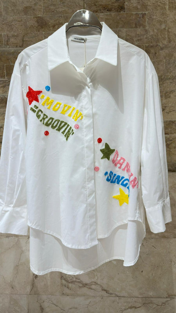 19533 Long Back Embroidered Shirt