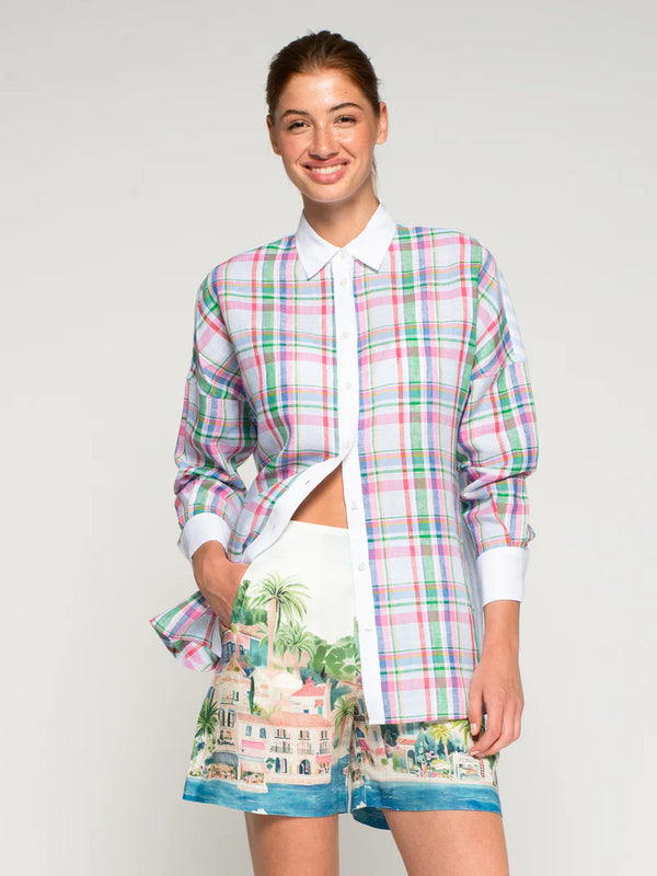33365 Multicolor Checkered Oversized Shirt