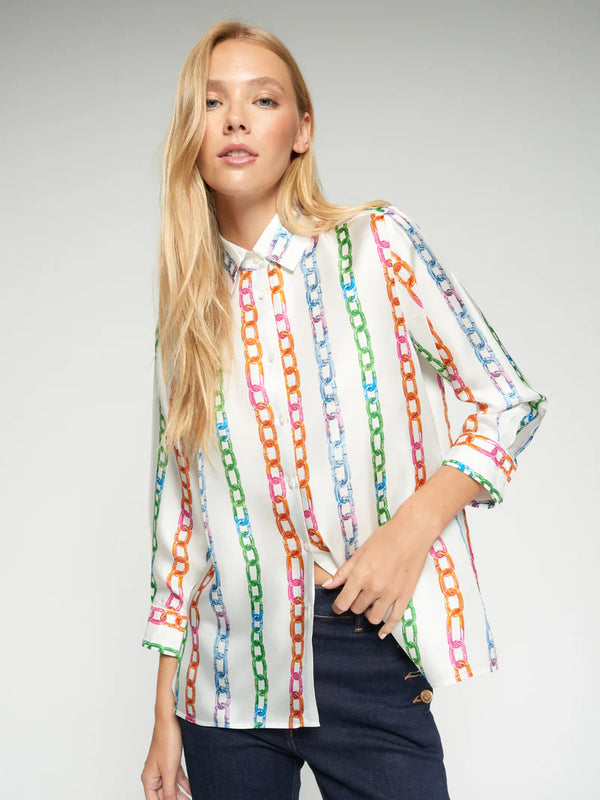 33392 Multicolor Chain Print Shirt