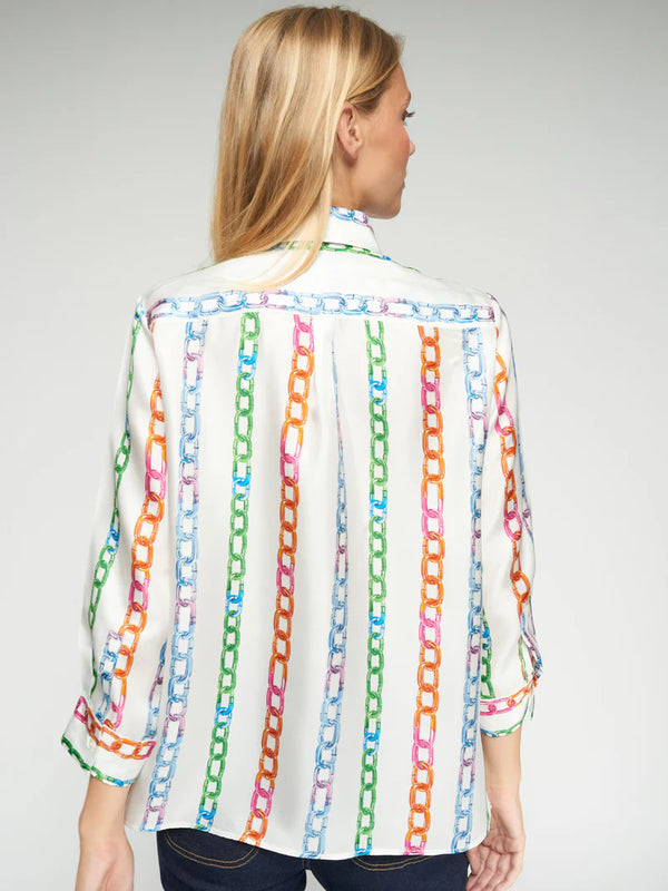 33392 Multicolor Chain Print Shirt