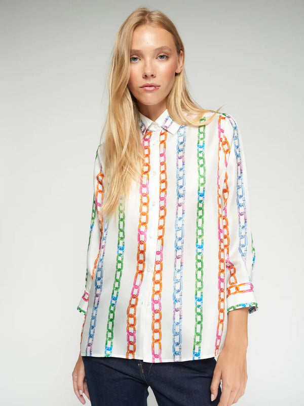 33392 Multicolor Chain Print Shirt