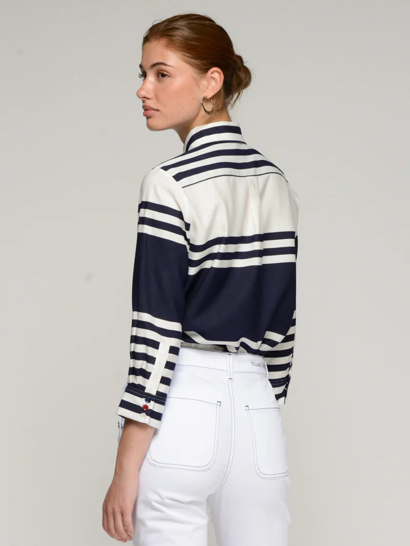 33395 Horizontal Striped Shirt - Brown Loft