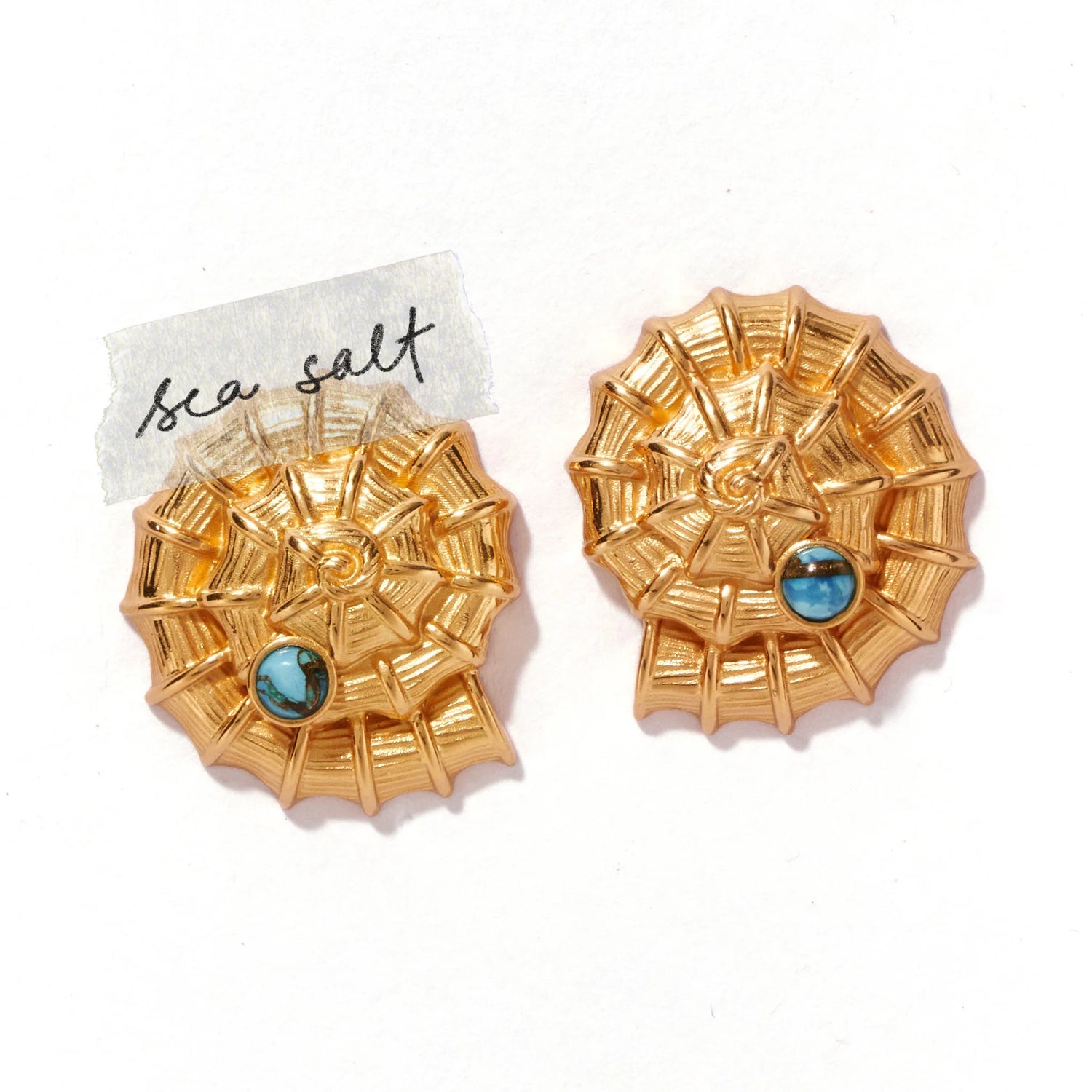 Sea Salt - Swirling Spirograph Earrings - Brown Loft