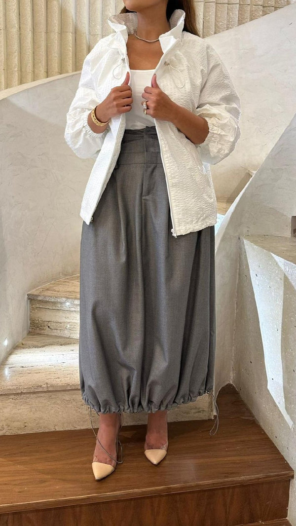 COBDS5003 (Double Waist Drawstring Skirt) تنورة برباط مزدوج الخصر