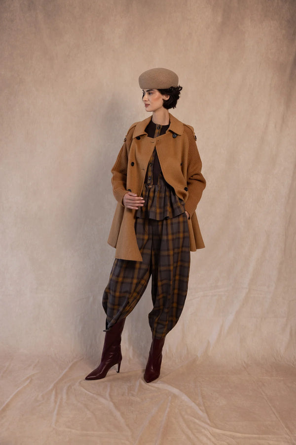 Venezia معطف من مزيج الصوف مزدوج الصدر