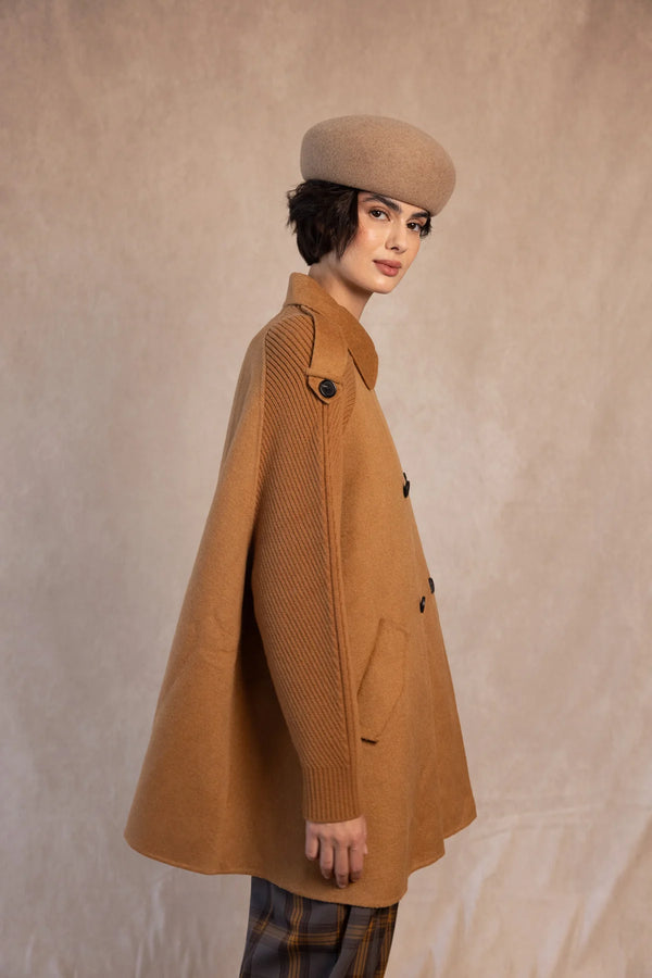 Venezia معطف من مزيج الصوف مزدوج الصدر