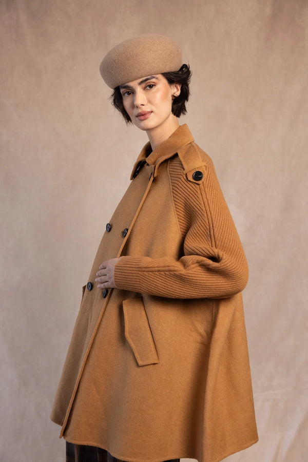 Venezia معطف من مزيج الصوف مزدوج الصدر