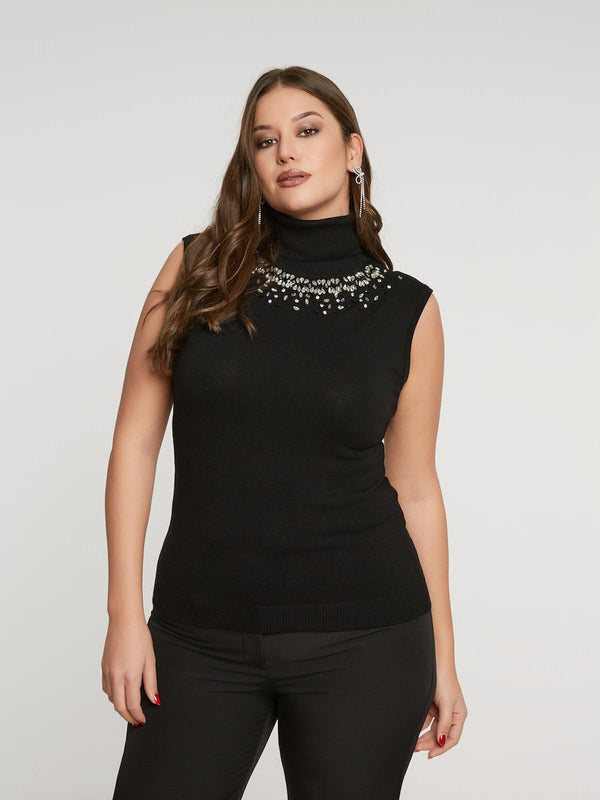 8404.1009 Sleeveless Knit Top بلا أكمام متماسكة الأعلى