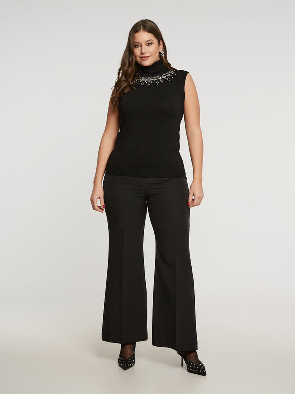 8404.1009 Sleeveless Knit Top بلا أكمام متماسكة الأعلى