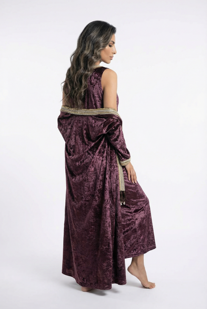 Velvet Pearl Set Dress and Cardigan - Brown Loft