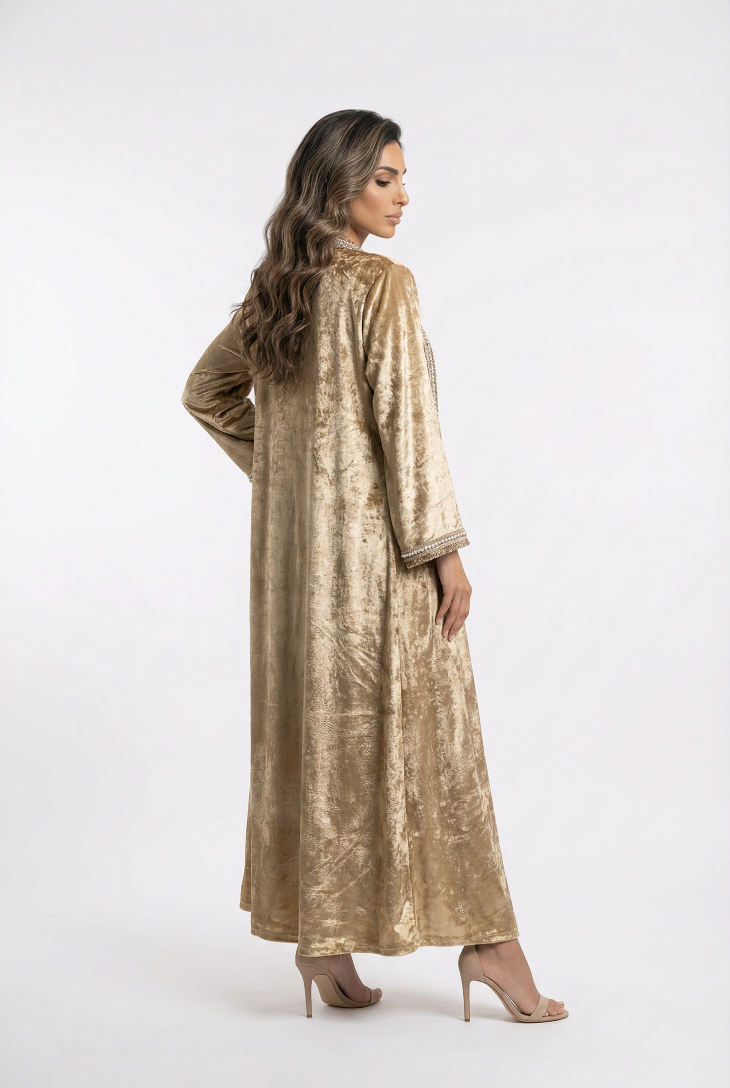 Velvet Pearl Set Dress and Cardigan - Brown Loft