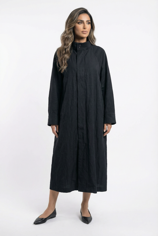 25AW-5060 Zippered Oversized Dress Coat معطف رسمي كبير الحجم بسحاب