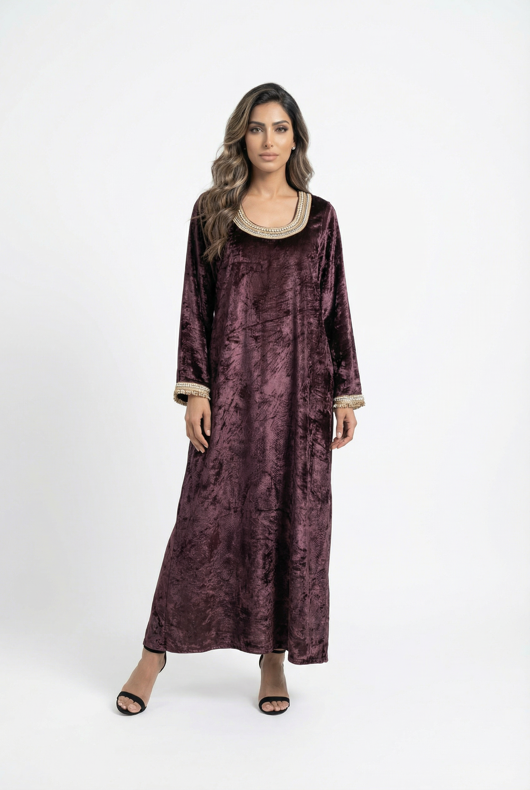 Velvet Pearl Kaftan - Brown Loft