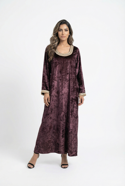 Velvet Pearl Kaftan - Brown Loft