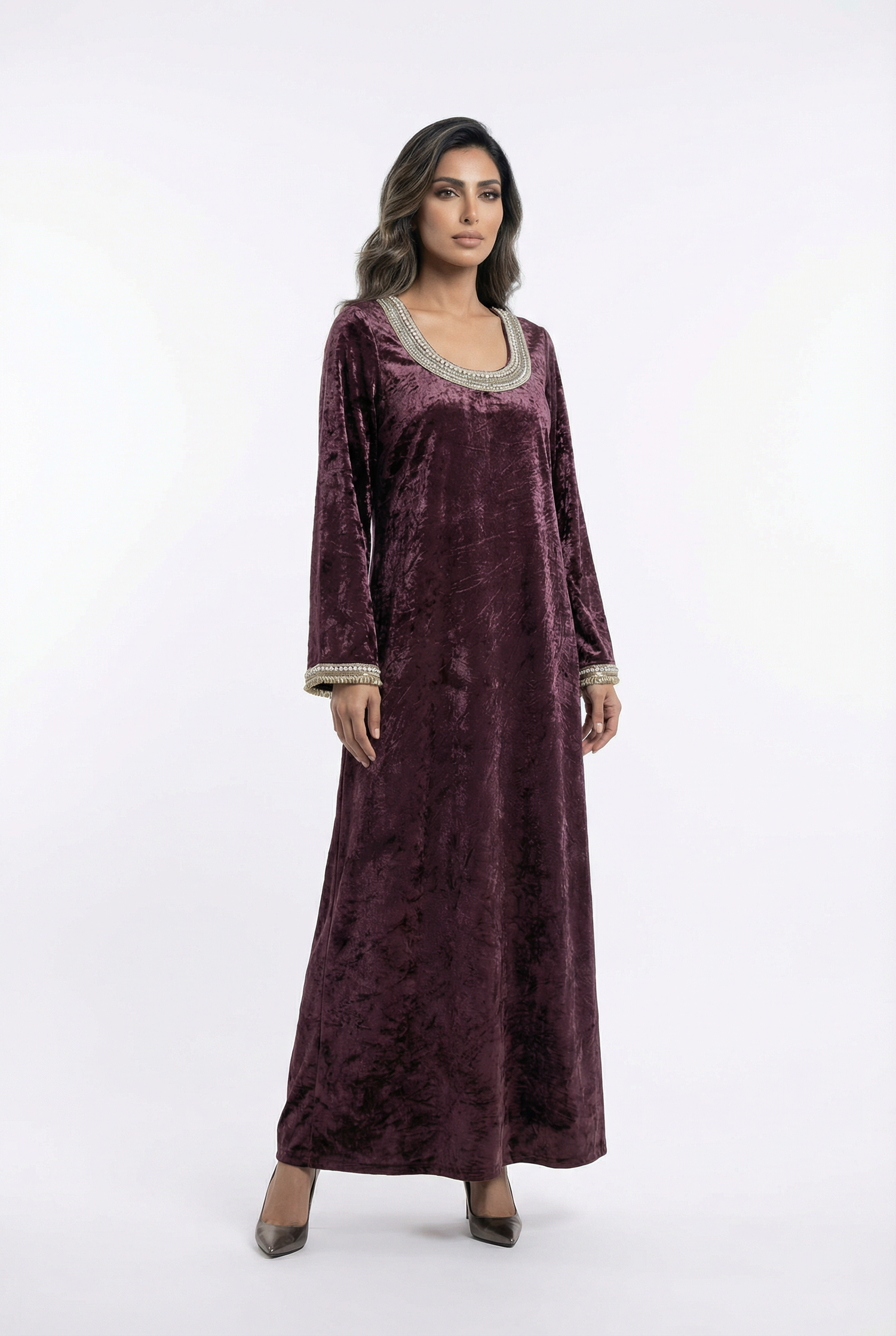 Velvet Pearl Kaftan - Brown Loft