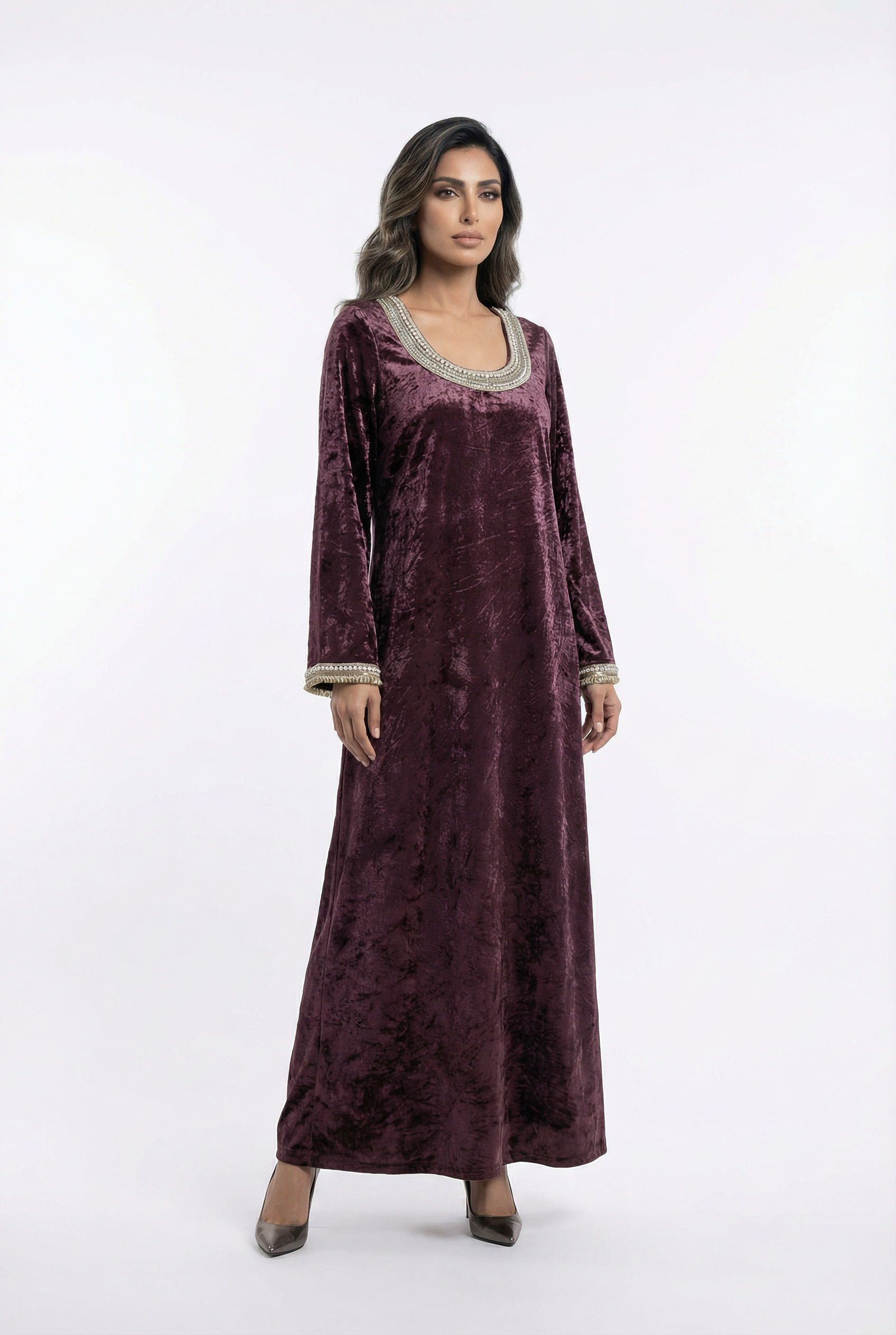 Velvet Pearl Kaftan - Brown Loft