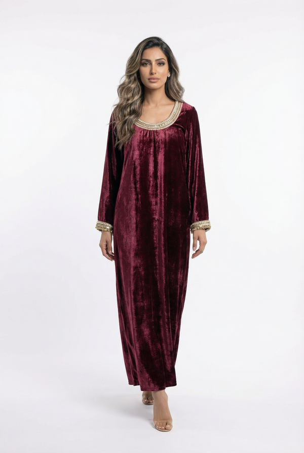 Velvet Pearl Kaftan قفطان مخملي لؤلؤي