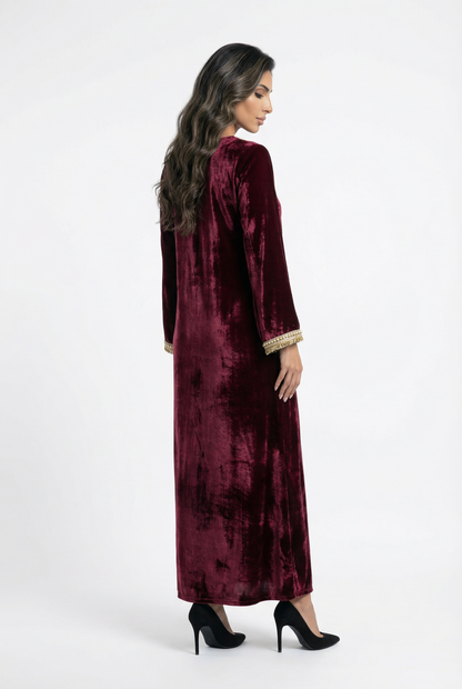 Velvet Pearl Kaftan - Brown Loft