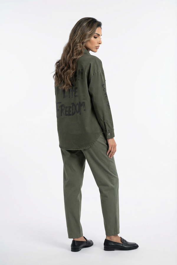 CVA223606-2 Collared Shirt Jacket سترة قميص بياقة