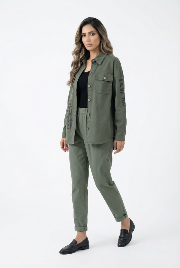 CVA223606-2 Collared Shirt Jacket سترة قميص بياقة