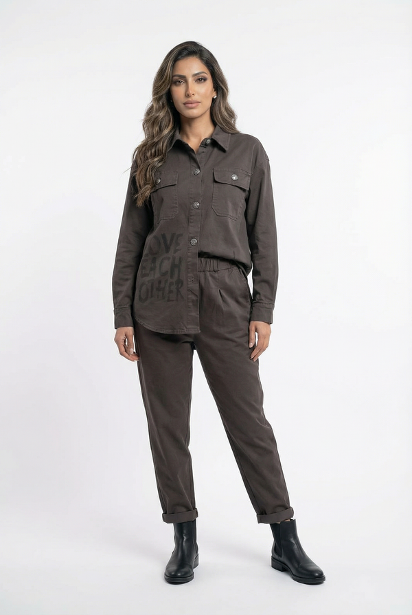CVA223606-2 Collared Shirt Jacket سترة قميص بياقة