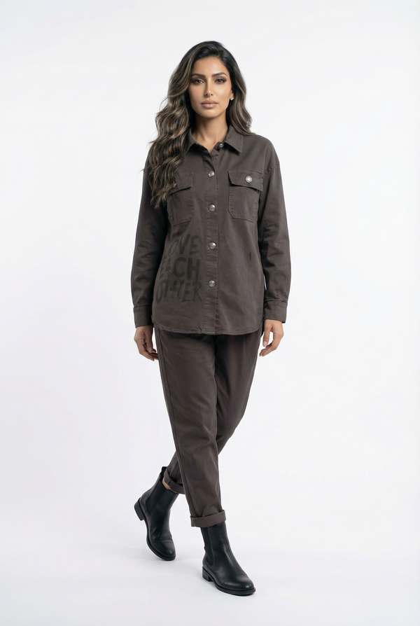 CVA223606-2 Collared Shirt Jacket سترة قميص بياقة