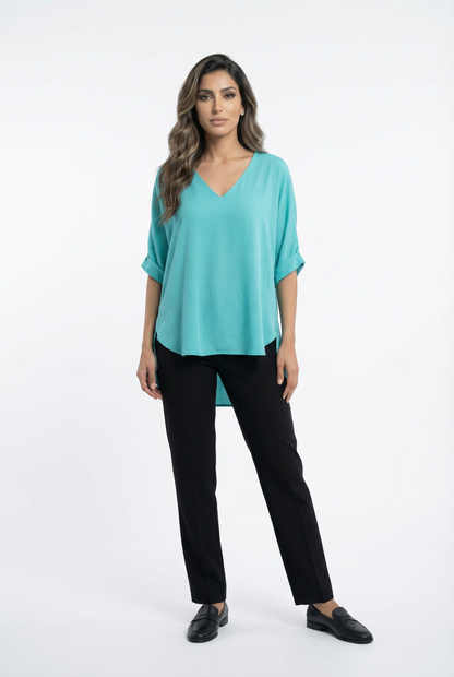 8101.1005 Oversized Linen Top - Brown Loft