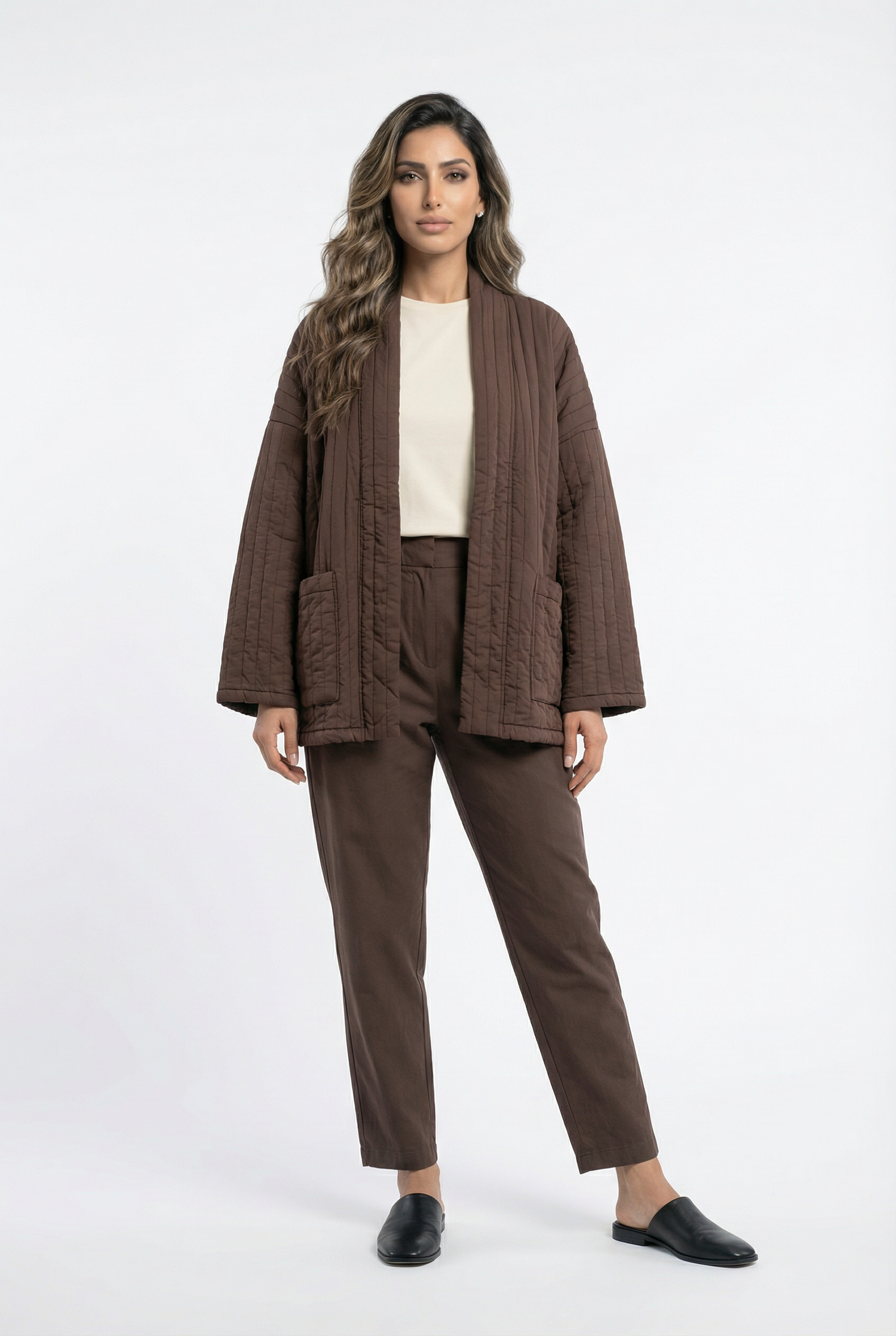 KD7280-6 Quilted Jacket - Brown Loft