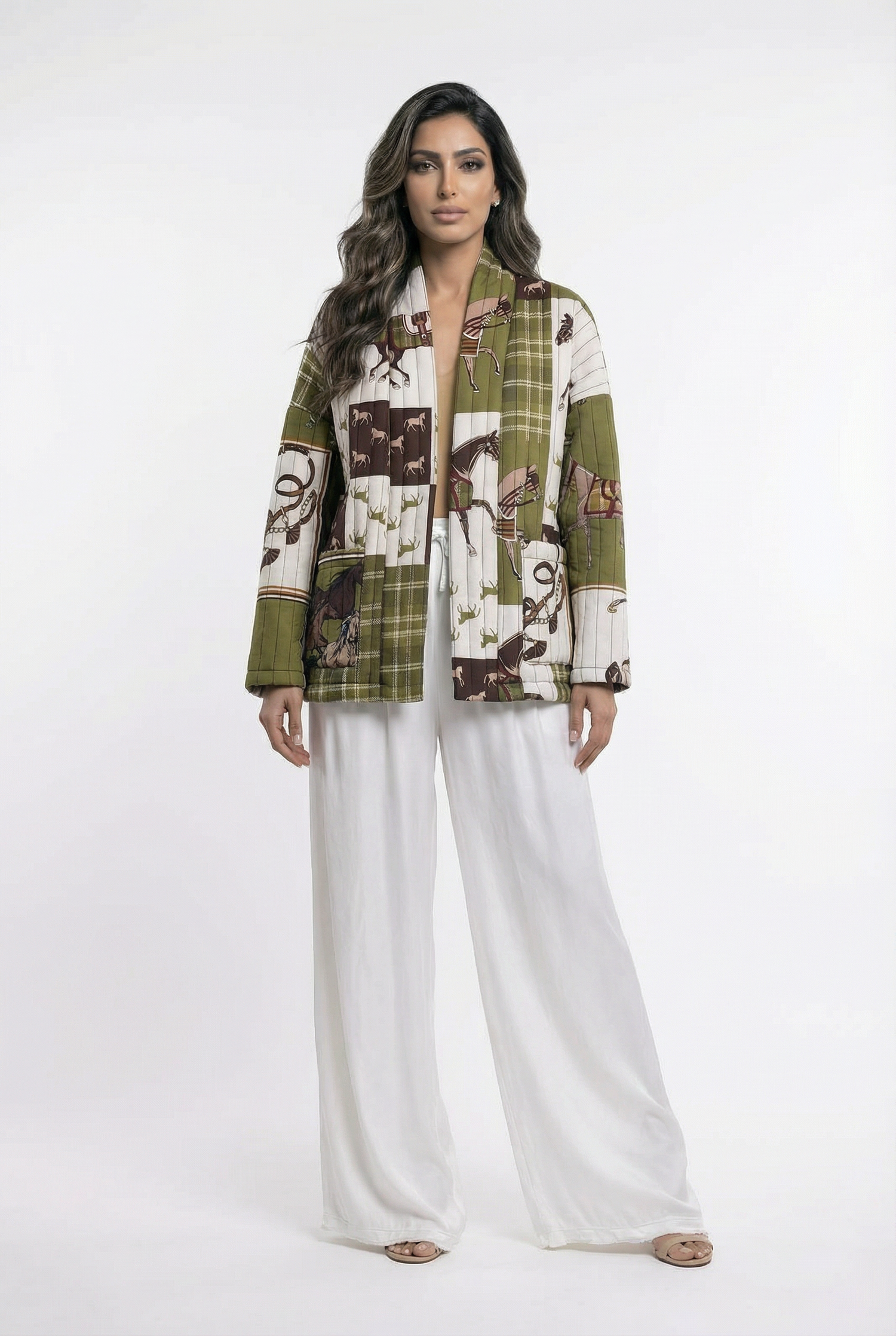 Horse Print Quilted Jacket – KD7280-17