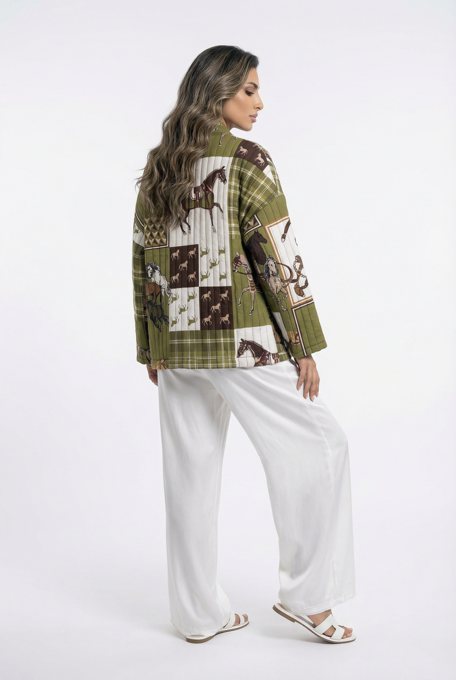Horse Print Quilted Jacket – KD7280-17