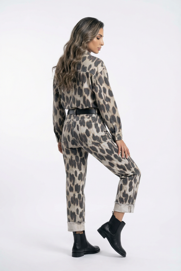 CVA223606/823700  Leopard Shirt and Pants قميص وبنطال بنقشة جلد النمر