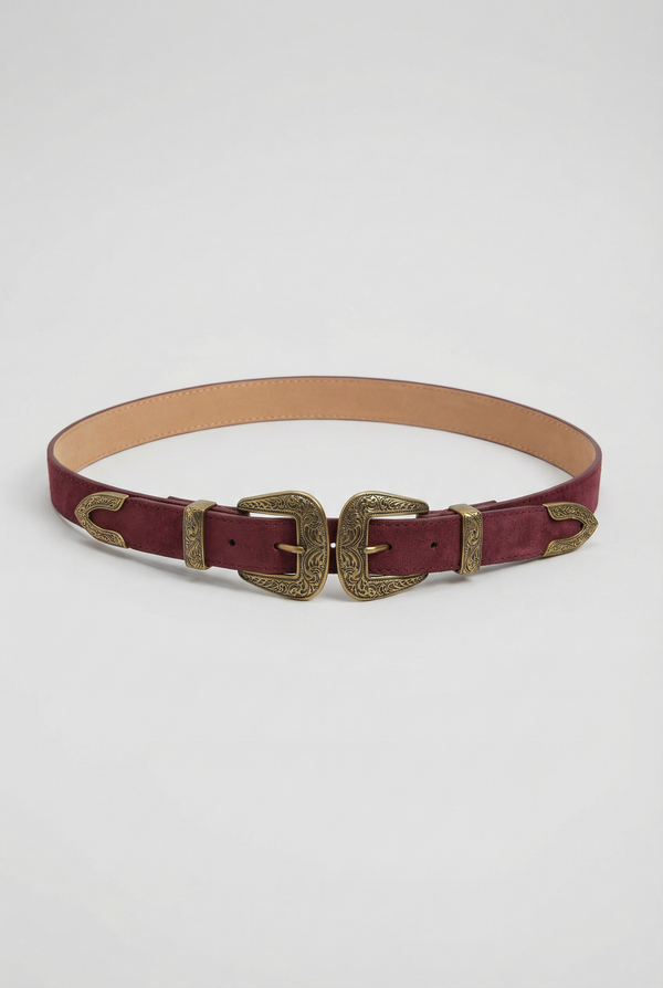BK0146 Double Up Buckle Belt حزام بإبزيم مزدوج
