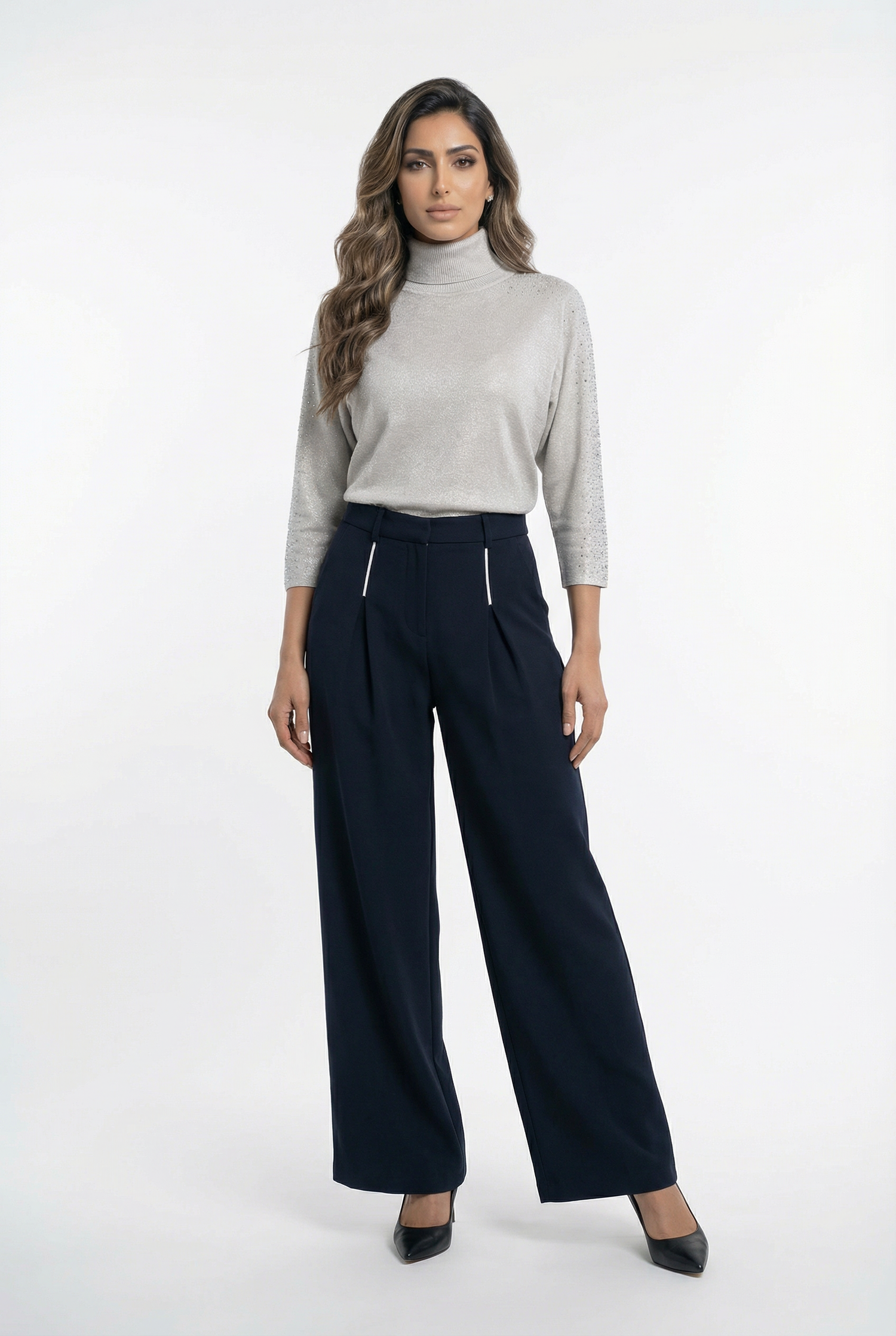 MJ267535 Tailored Crepe Pants - Brown Loft